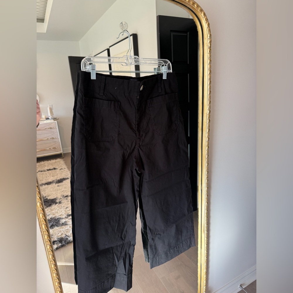 Anthropologie Colette Black Wide-Leg Chinos